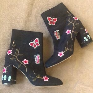 NANETTE LEPORE embroidery black Boots